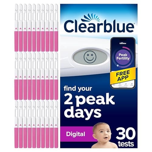Image of Clearblue Digital Ovulation Test Kit (OPK), Find Your 2 Peak Days, 1 Digital Holder And 30 Tests, Try The FREE Clearblue Period & Cycle Tracker App