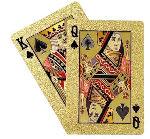 Image of Gold Playing Cards - Waterproof Deck for Magic, Poker, and Casino Fun. Ideal for Parties and Special Occasion Gifts (1 Deck)