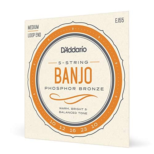 Image of D'Addario EJ55 Banjo Strings 5 String Set - Banjo Strings Set - Phosphor Bronze, Medium, 10-23