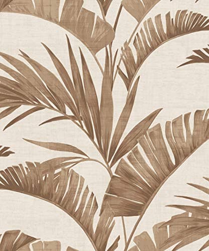Image of Arthouse Banana Palm Coffee Wallpaper - Oversized Leaves - Lightly Textured Embossed Finish - Mica Shine Effect - Muted Coffee Brown Colour Ensures A Timeless Feel - Add Style by Design 610602