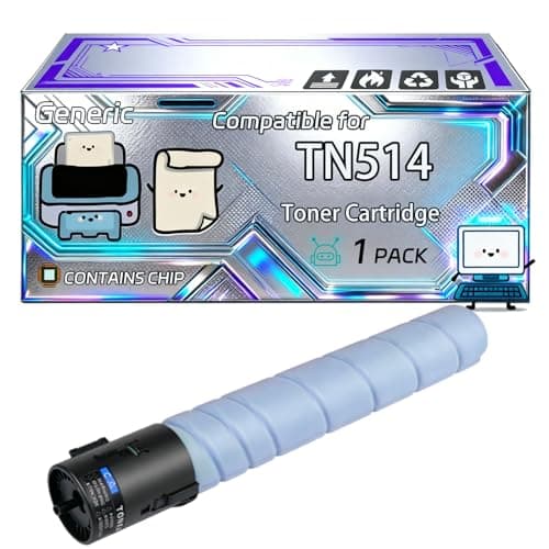 Image of TN514 TN-514 Toner Cartridge Compatible for Konica Minolta Bizhub C658 C458 C558 Printers, With Chip, 28000 Pages, Vibrant Colours (1 Pack Cyan)