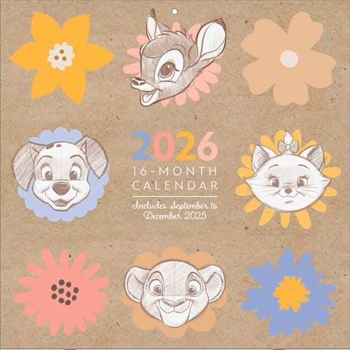 Image of Pyramid International DISNEY CLASSICS (Artist Series) 2026 Square Wall Calendar – Official 16-Month Calendar Featuring Artistic Disney Characters – Collectible Gift for Animation Fans
