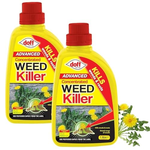 Image of Doff Advanced Concentrated Weedkiller 1L – Pack of 2 | Systemic Glyphosate Weed Killer for Weeds, Grass & Roots | Garden & Driveway Use