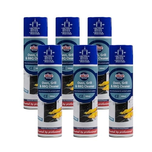 Image of Nilco Heavy-Duty Foam Cleaner 6-Pack, 500ml Kitchen Degreaser Aerosol for Ovens, Grills, Hot Plates & Griddles – Powerful Burnt-On Grease & Stain Remover for Domestic & Industrial Use