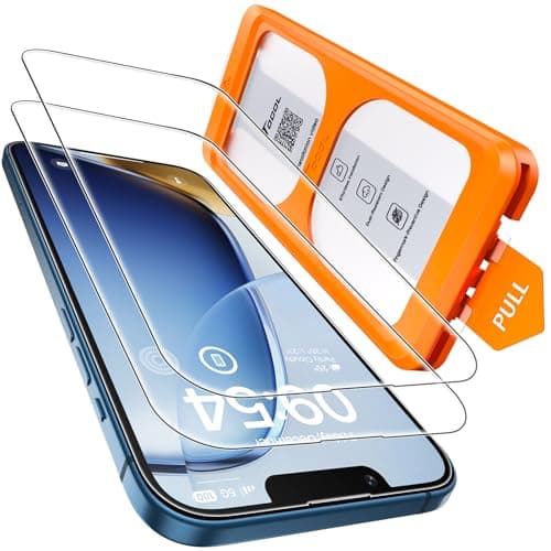 Image of TOCOL 2 Pack for iPhone 13 Mini Screen Protector 5.4-Inch, Instant Installation, 16FT Military Grade Shatterproof, 9H+ Hardness Tempered Glass, Case Friendly, HD Clear Coverage Protection