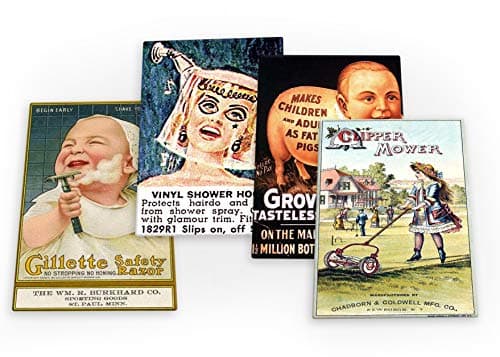 Image of Funny Vintage Advert Set B 4 X Fridge Magnets (A)
