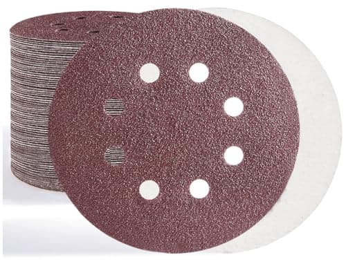 Image of Haogo 50Pcs Sanding Discs,125mm 8 Holes Hook and Loop Sander Pads for Random Orbital Sander(180 Grits)