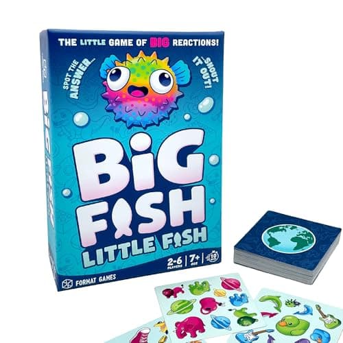 Image of Format Games Big Fish Little Fish – Fast-Paced Family Card Game of Observation & Speed – 2–6 Players, Ages 7+, 15-Minute Rounds, Portable Travel Game