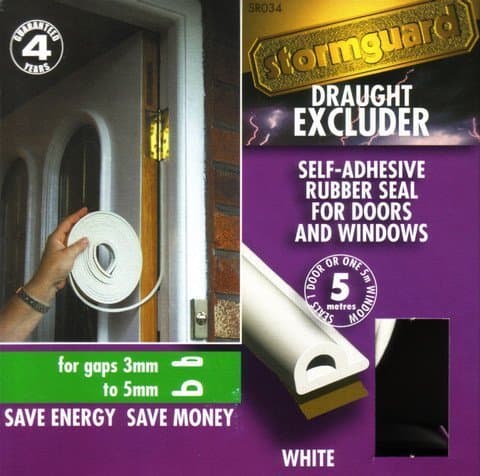 Image of P Profile White - 10m EPDM Rubber Draught Seal and Foam Draught Excluder Window or Door Draft