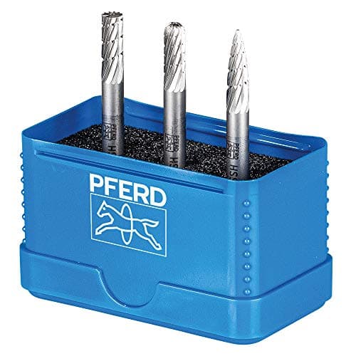 Image of PFERD HSS Burr Set, 3 Pieces, Teeth 3, Diameter 6 mm, Shaft Diameter 6 mm, 22900810 – Universal for Steel, Cast Steel and Cast Iron