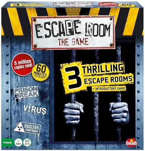 Image of Goliath Games Presents: Escape Room - The Game | 3 Thrilling Escape Rooms in Your Own Home! | Board Games for Adults | For 3-5 Players | Ages 16+ | Styles May Vary