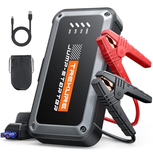 Image of TREKURE 4000A Jump Starter Power Pack, 12V Car Battery Booster Jump Starter (up to 9.0L Gas or 8.5L Diesel Engine), Car Starter Power Bank with LED Flashlight, Jump Pack with Jump Leads