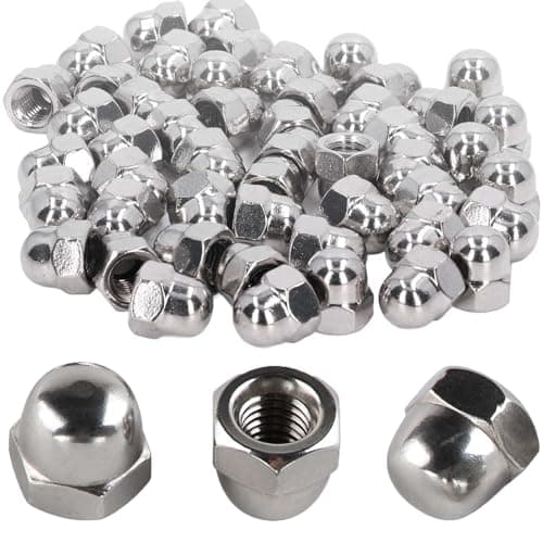 Image of Bikasun 20Pcs Dome Cap Nuts M10 10mm 304 Stainless Steel DIN1587, High Shape A2 V2A Hexagonal Hex Acorn Cap Nuts, For Industry Hardware Etc