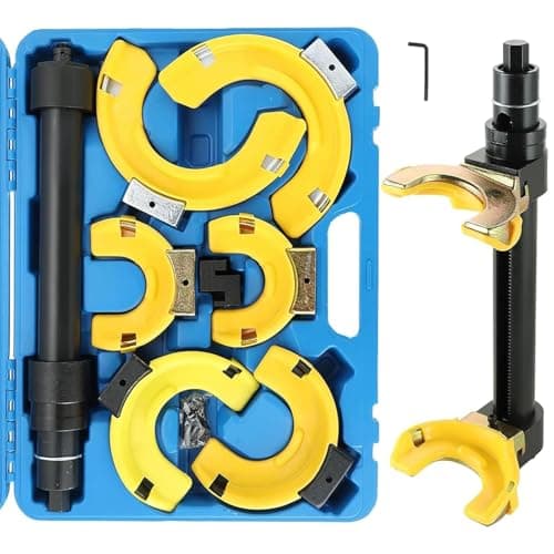 Image of DASBET Strut Spring Compressor Set Macpherson Strut Spring Compressor Kit Interchangeable Fork Strut Spring Extractor Set Strut Coil Spring Shock Absorber Remover Tool