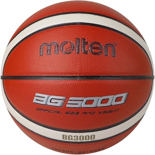 Image of Molten BG3000 Basketball, Indoor/Outdoor, Synthetic Leather, Size 6, Orange/Ivory, Suitable For Boys age 12, 13, 14 and Girls age 14 & Adult