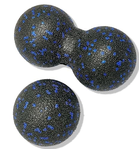 Image of Peanut Massage Ball - Double Lacrosse Ball for Trigger Point Therapy, Myofascial Release, Deep Tissue Fitness Massage & Relax Tight Muscles, Peanut Ball 16cm & Trigger Point Massage Ball 8cm
