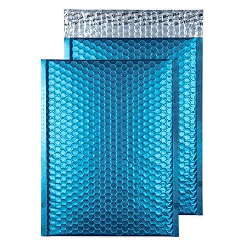Image of Blake Purely Packaging C4 324 x 230 mm Matt Metallic Padded Bubble Envelopes Peel & Seal (MTCAR324) Caribbean Blue - Pack of 100