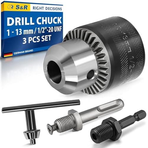 Image of S&R Drill Chuck SDS 2-13mm 1/2-20 UNF Chuck with Adapter for SDS-Plus