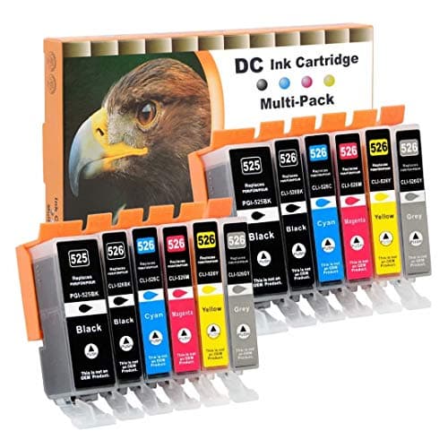 Image of D&C Compatible Ink Cartridge Replacement for Canon PGI-525 CLI-526 for Canon Pixma MX885 MX895 MX715 MG6150 MG6250 MG5350 MG5150 iX6500 iX6550 MG5250 iP4850 iP4950 iP6500 MG8150 MG8250 (12-Pack)