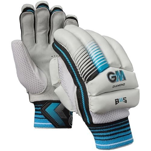 Image of Gunn & Moore GM | Ben Stokes Diamond Cricket Batting Gloves | Split Leather Palm | Single-Sided Sweatband | Sleek Back of Hand Shape | Small Adult Right Handed | 1 Pair | Approx 390 g per Pair