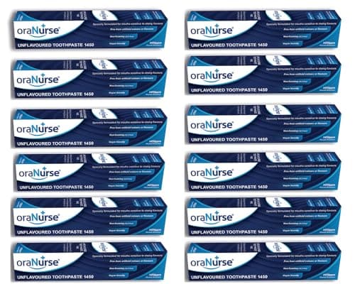 Image of Oranurse Unflavoured Toothpaste 12 Pack for Kids and Adults Non Flavoured Toothpaste with 1450ppm Fluoride for Sensitive Mouths | Non Foaming SLS Free Adults and Kids Toothpaste | 50ml