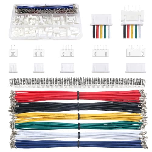 Image of Lyeteung 420 PCS 2.54mm JST-XH Connector Kit, JST-XH 2/3/4/5/6 Pin Housing Female and Male Connector Plug, with 22AWG Pre-Crimped Cables Wire and Female Pin Crimp Terminal (Double)