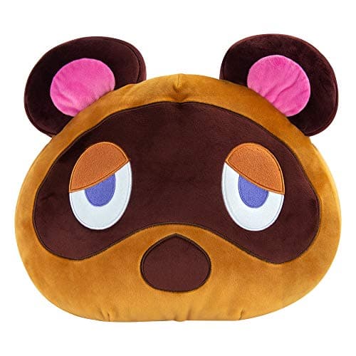 Image of Club Mocchi Mocchi Mega Tom Nook Plush Toy 40 cm, Nintendo Merchandise for Girls and Boys, Bedroom Accessories, Animal Crossing Soft Toy for Boys and Girls, Cuddly Cushion Suitable from 3 Years +