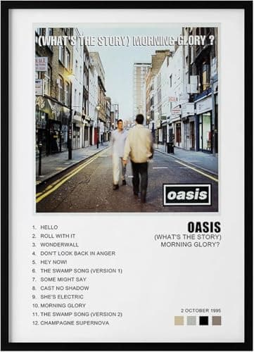 Image of Oasis Album Cover Poster – Definitely Maybe, Morning Glory, Be Here Now & The Masterplan Wall Art Print – A4 or A3, Framed or Unframed (A3 Unframed (297x420mm), Unframed, Morning Glory)
