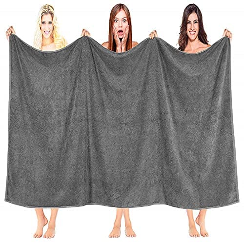 Image of Bath Sheets Extra Large Oversized 96 x 180 cm Charcoal Grey – 100% Egyptian Cotton Style Bath Sheet Towel, Thick Soft Absorbent Jumbo Bath Towel, Hotel Quality Large Shower Towel for Adults