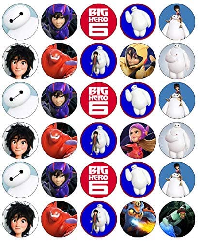 Image of 30 Big Hero 6 Cupcake Toppers Edible Wafer Paper Fairy Cake Toppers Birthday Cakes