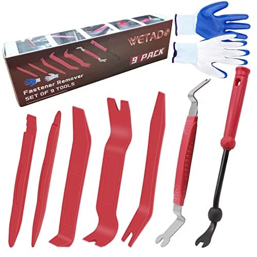 Image of Wetado Auto Trim Removal Tools Kit, 9pcs Car Door Panel Removal Tool, Fastener Removal Panel Removal Tool, blue