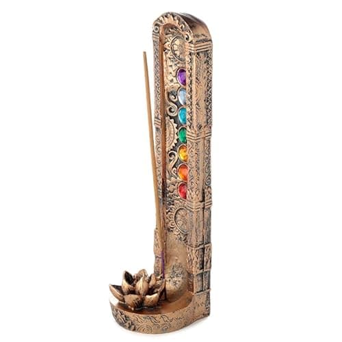 Image of TRTO 1x Decorative Vertical Incense Ashcatcher Chakra & Buddha Incense Holder Elegant Design with Exquisite Detailing for Home Decor and Incense Use