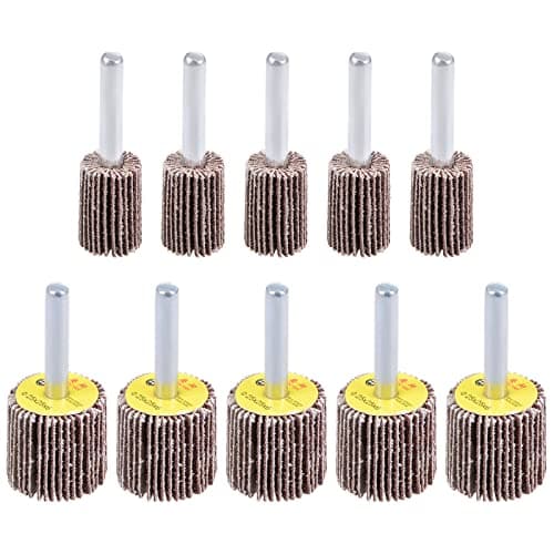Image of sourcing map 15mm, 25mm Flap Wheels Shank Mounted Sanding Disc Abrasive Wheel 80 Grits 10 Pcs