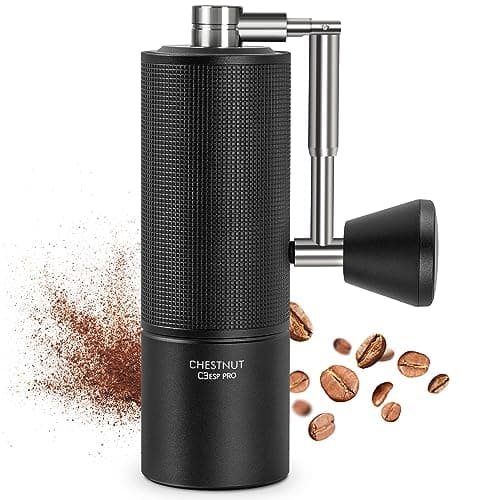 Image of TIMEMORE Manual Coffee Grinder Chestnut C3 ESP Pro, All-Metal Coffee Grinder, Folding Handle, Stainless Steel S2C Conical Burr, Adjustable Grind Setting -Black