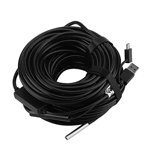 Image of 20-Meter USB Endoscope, 5.5mm Borescope with 720P IP67 Waterproof Camera for Pipe Car Inspection for Android, & PC 7m