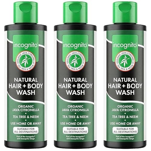 Image of Incognito Java Citronella Hair Body Wash 3x200ml - Insect and Mosquito Repellent - Nourishes and Promotes Healthy Strong Hair and Skin - Reduces Dandruff Head Lice - Suitable For Both Men and Women