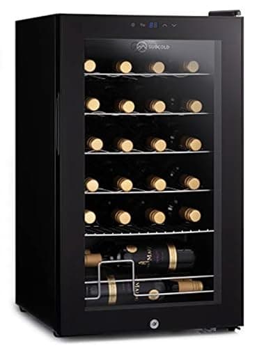 Image of Subcold Viva24 LED – Under Counter Wine Fridge Black | 3-18°C | Wine Cooler | LED + Lock & Key | Glass Door Drinks Cellar | Single-Zone (24 Bottle)