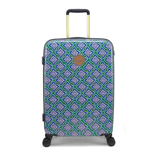 Image of Joules Tile Diamond Collection Hardside Luggage, 4 Wheel Troller Spinner Suitcase, Medium 25 x 66 x 43.5 cm
