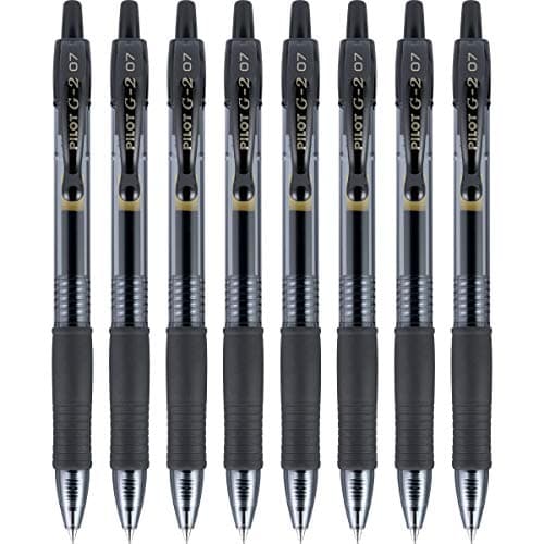 Image of Pilot G2 Premium Refillable & Retractable Rolling Ball Gel Pens, Fine Point, Black, 8-Pack (15298)