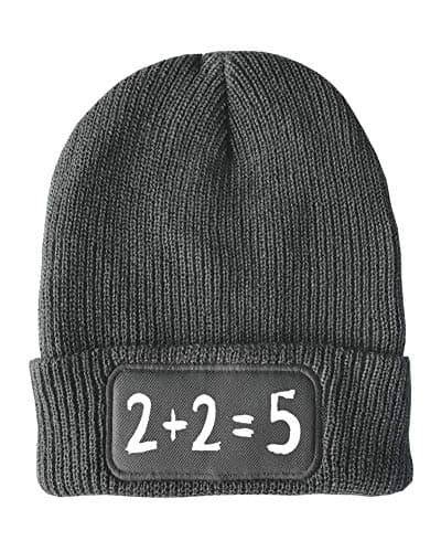 Image of FatCuckoo - 2+2=5 Big Brother Thought Police Unisex Winter Thinsulate Beanie Hat Charcoal