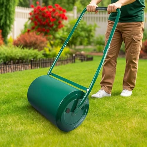 Image of Pelle & Sol 30L Lawn Roller Heavy Duty – Garden Lawn Roller Water Filled or Sand – Soil and Grass Rollers, Leveller with Scraper Bar & Foldable Handle – Garden Tools/Rollers for Lawns