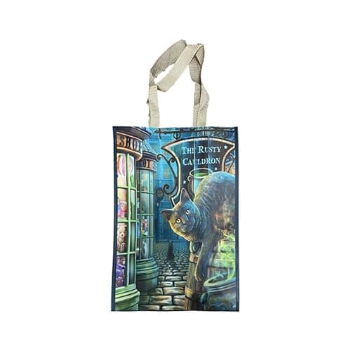 Image of Puckator Lisa Parker The Rusty Cauldron Cat Reusable Shopping Bag - Canvas Tote Bag - Cotton Tote Bags - Eco Gifts for Women and Men - Cloth Shopping Bag Fabric Bag Foldable Bags for Shopping Handbag