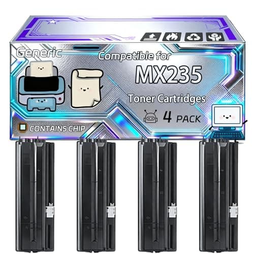 Image of MX235 MX-235GT Toner Cartridges Compatible for Sharp MX-M232D MX-M180 MX-M182 MX-M182D MX-M202D Printers, With Chip, 16000 Pages, Vibrant Colours (4 Pack Black)