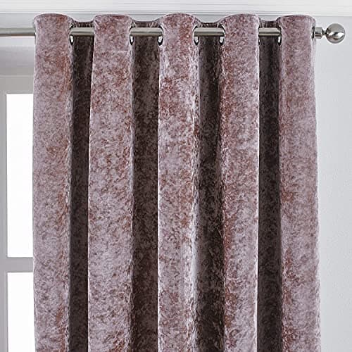 Image of Paoletti Verona Ringtop Eyelet Curtains, Blush, 168 x 229cm