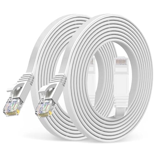 Image of TBMax Cat6 Ethernet Cable 0.5m/1m/2m/3m/4m/5m/7.5m/10m/15m/20m/30m Long Internet Lan Cable Flat Network Cable (1.5m*2pack)