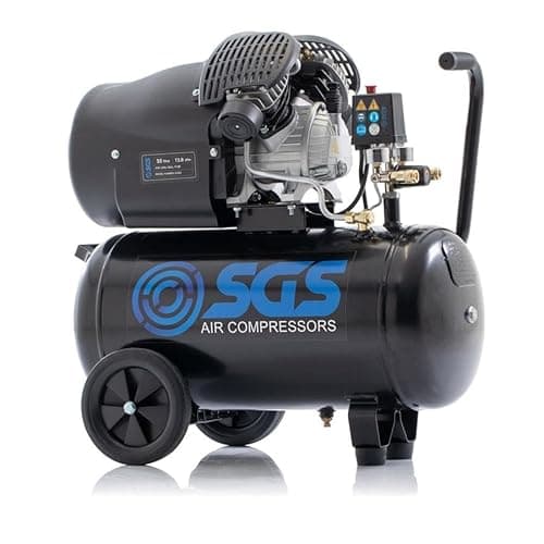 Image of SGS 50 Litre Direct Drive V-Twin Air Compressor – High Power Air Compressor for Workshop & Garage Use, 3.0HP, 13.8 CFM, 115 PSI