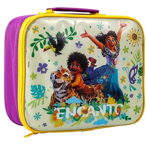 Image of Zawadi Global Encanto Rectangular Insulated Lunch Box Bag for Boys and Girls, Perfect Size for Packing Hot or Cold Snacks for School and Travel, BPA Free