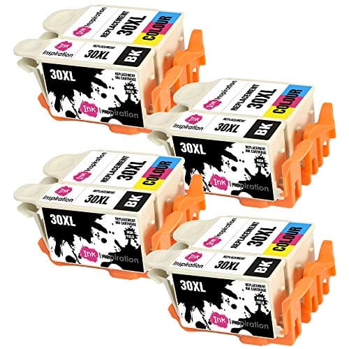 Image of Ink Inspiration® Replacement for Kodak 30 30XL 30B 30CL Ink Cartridges 8-Pack, Use with Kodak ESP C100 C110 C115 C300 C310 C315 C330 C360 1.2 3.2 3.2S Hero 2.2 3.1 5.1 Office 2100 2150, Black/Colour