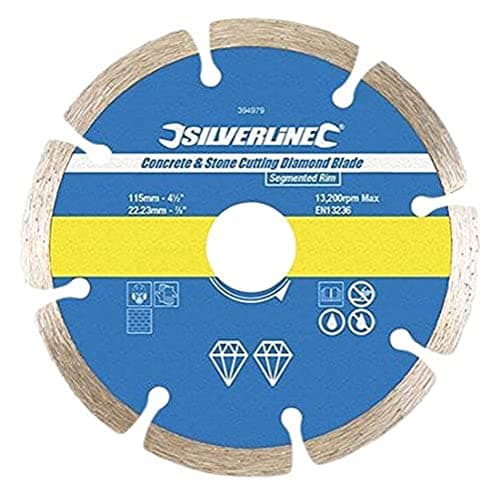 Image of Silverline 633624 Concrete and Stone Cutting Diamond Blade 125 x 22.23 mm Segmented Rim