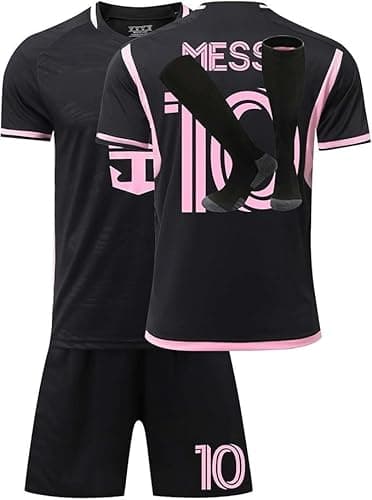 Image of Kids Football Kits Adult #7#10 Soccer Jersey Girls Boys Football Strip Unisex Football Shirts Shorts Socks Set Fans Gift